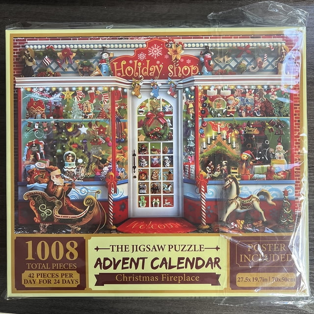 Caja sorpresa creativa con 24 rompecabezas, caja ciega roja, regalo sorpresa de Navidad, regalo