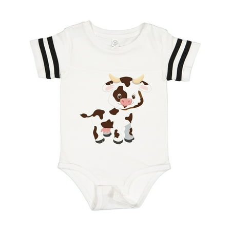 

Inktastic Cute White Holstein Cow with Brown Spots Gift Baby Boy or Baby Girl Bodysuit