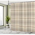 thumbnail image 4 of Ambesonne Beige Tan Shower Curtain, English Plaid Checkered, 69"Wx75"L, Cream Sepia, 4 of 4
