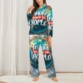 thumbnail image 3 of Disketp Pajamas Set Long Sleeve Sleepwear Womens Button Down Nightwear Pj Sets-Travel Around The World, 3 of 9