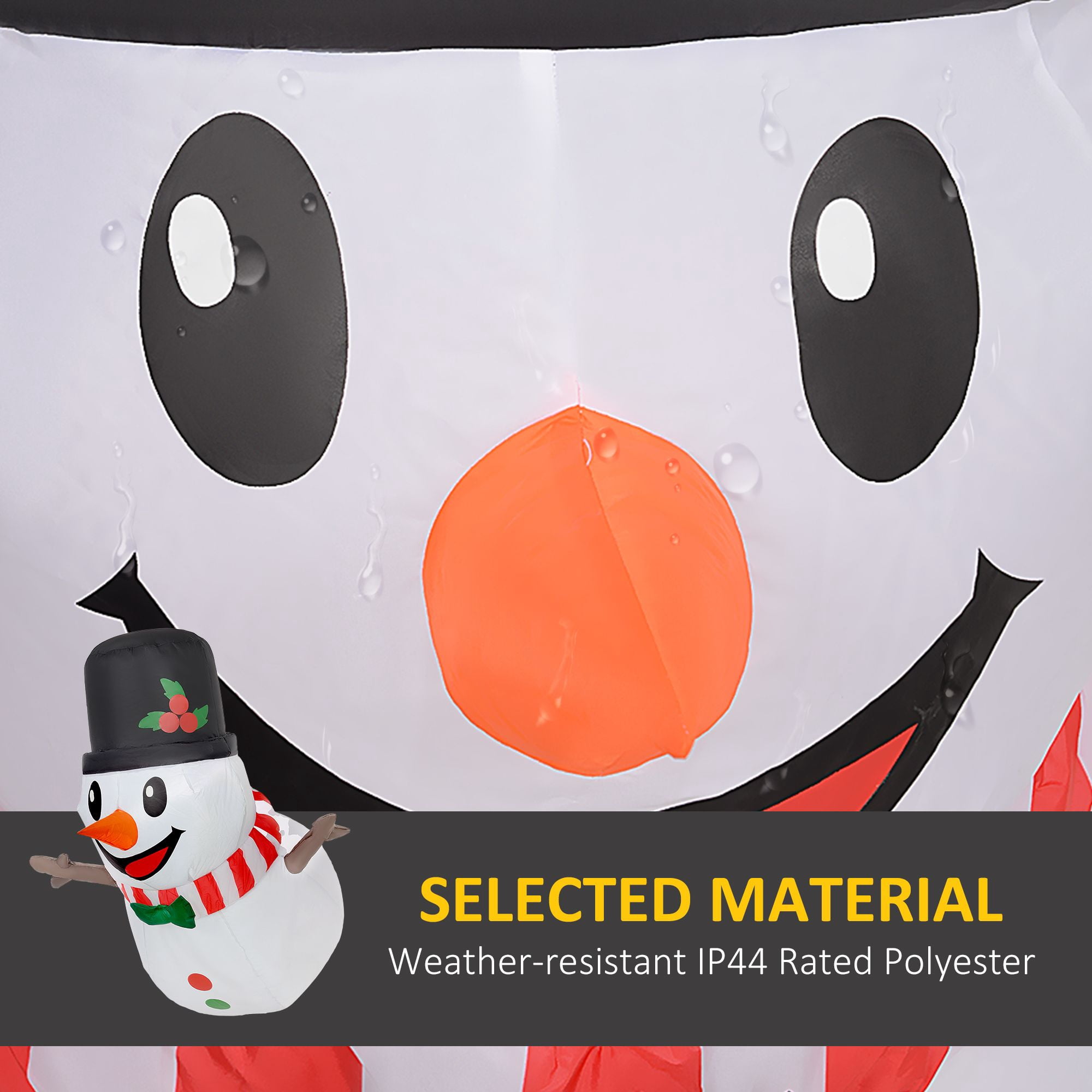 Inflatable Christmas Snowman Decoration with LED Lights, Hanging Window Display, Polyester, 3 ft, Indoor Outdoor Holiday Yard Decor