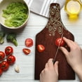 thumbnail image 3 of Burgundy Cutting Board, Floral Swirls Ivy Image Ombre Details Grunge Backdrop Flower Art, Decorative Tempered Glass Cutting and Serving Board, Wine Bottle Shape, Cream Ruby, by Ambesonne, 3 of 5