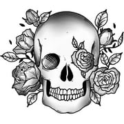 Inkbox Temporary Tattoos, Skull+Flower, 2 Pack
