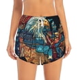 thumbnail image 2 of Picia Stained Glass Eagle USA Pattern Women's 2 in 1 Athletic Running Shorts High Waisted Workout Casual Gym Sweat Shorts with Comfy Liner Zipper Pockets-XX-Large, 2 of 9