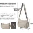 thumbnail image 6 of AOUNQ Crossbody Purses and Handbags for Women, Waterproof Nylon Shoulder Bag with Anti Theft Pocket, Ladies Casual Multiple Pockets Travel Wallet, Beige, 6 of 7