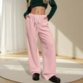 thumbnail image 2 of APEXFWDT Women's Warm Wide-Leg Pants Stylish Athletic Drawstring Trousers Loose Fit Solid Color Lounge Pants with Pockets,XXL,Pink, 2 of 9