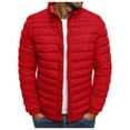 thumbnail image 1 of 2025 Men's Parkas Men's Autumn and Winter Long Fleece Jacket Men Leisure Plus Size Zip Plus Size Jackets Pocket Cotton-Padded Jacket Coat Winter Coat for, 1 of 7
