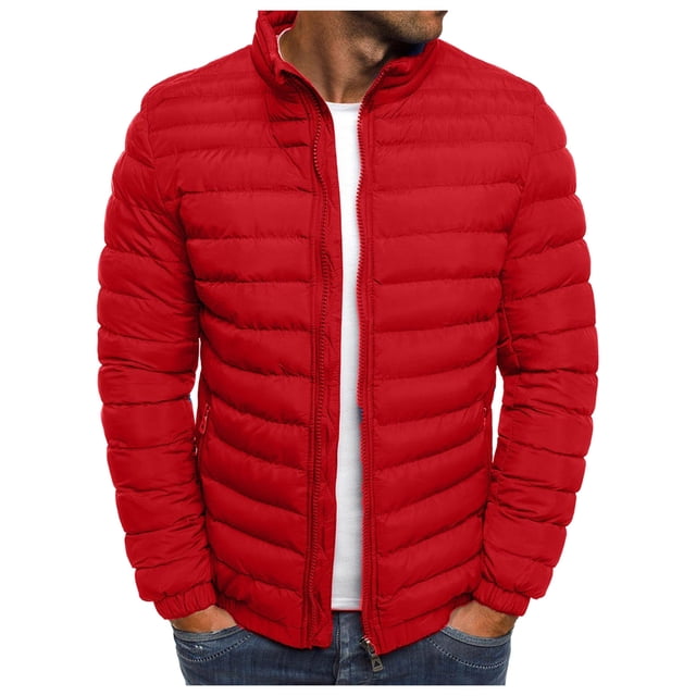 2025 Men's Parkas Men's Autumn and Winter Long Fleece Jacket Men Leisure Plus Size Zip Plus Size Jackets Pocket Cotton-Padded Jacket Coat Winter Coat for