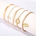thumbnail image 5 of Womens Bracelet Set Retro Geometric Alloy Bangles with Sparkling Crystal Accents Five-Piece Jewelry for Wedding Birthday Travel and Gift Giving, 5 of 7