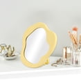 thumbnail image 3 of 1 Pc Espejo Cosmético de Forma Irregular para Mujeres, Espejo de Plástico Plateado Amarillo para Viajes de Negocios y Vacaciones, 3 of 3