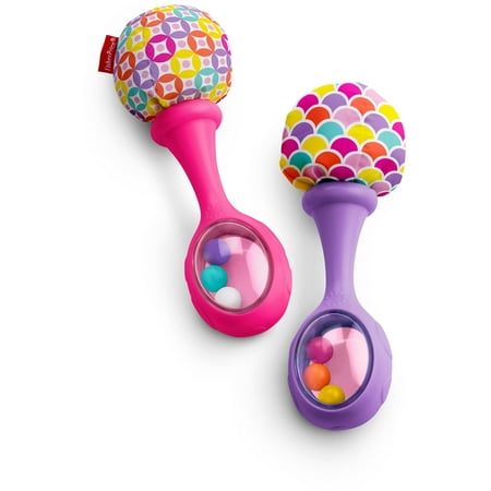 Fisher-Price Rattle 'N Rock Maracas Pink & Purple, Set Of 2 Baby Rattle Activity Toys (B071JF77G6)