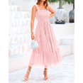 thumbnail image 4 of Vestido BTFBM para mujer de verano 2025, sin mangas, cuello cuadrado, midi, 4 of 6