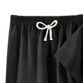 thumbnail image 5 of SGFCWSX Girls Summer Outfits Kids Ribbed Knit Short Sleeve Long Pants 2 Piece Soft Casual Playwear Sets Black Size 1-2 Years, 5 of 6
