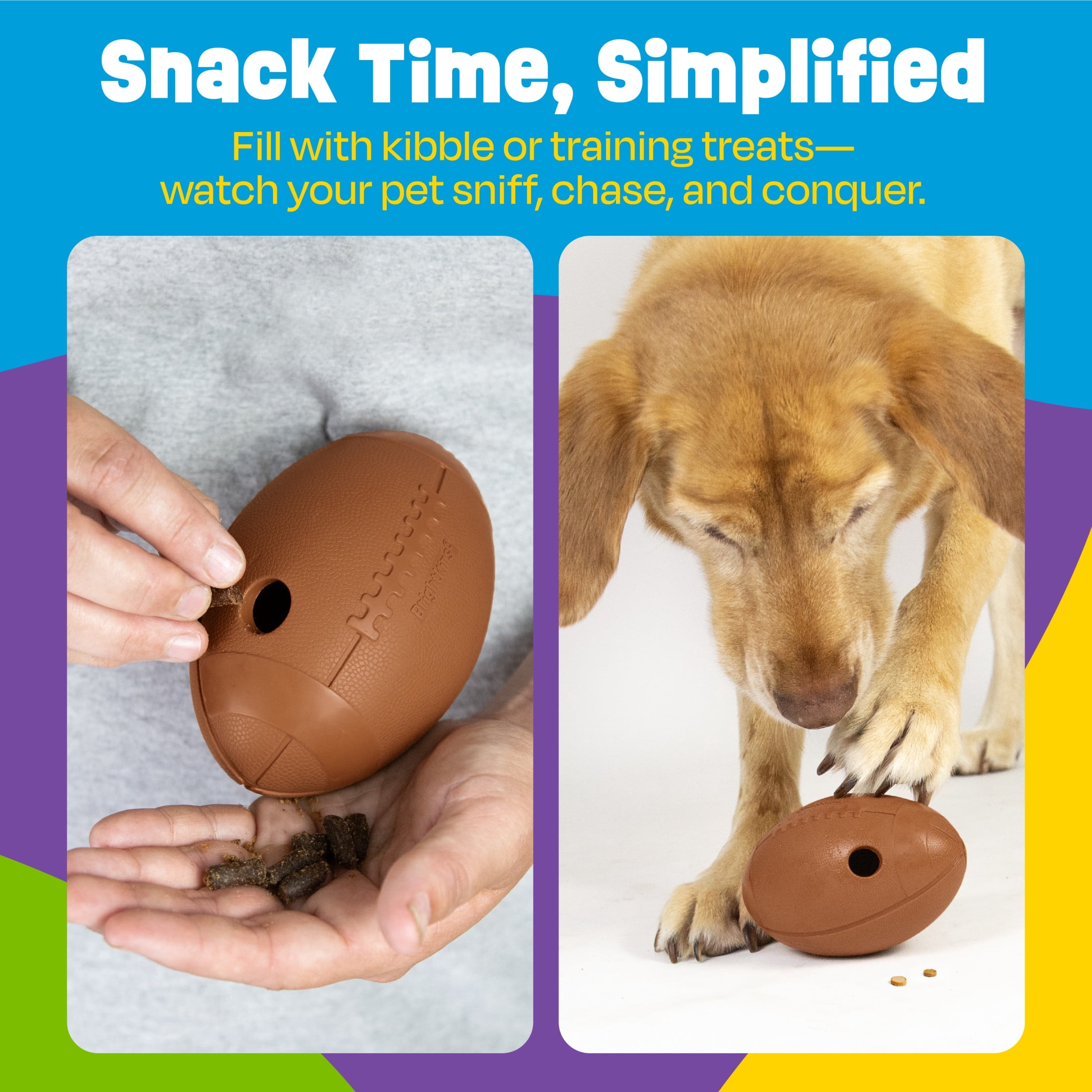 Brightkins Football Treat Dispenser, Puppy Essentials, Dog Birthday Treat Pouch Gifts