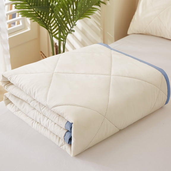 sruoe Summer Cooler Quilt, Lightweight Summer Quilt Full Queen for All Seasons, Breathable Naked Sleeping Skin-Friendly Washed Cotton Quilt, Cooler Fiber Ice Blanket, Cotton