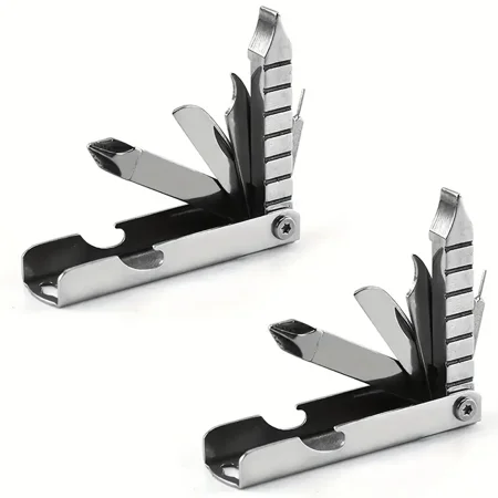 11in-1 Stainless Steel Multi-Tool With Phone Stand Folding Knife Bottle Opener Screwdriver Hiking Clip & More - Compact & Portable For Outdoor Adventures Camping Hiking & Everyday Use Everyday