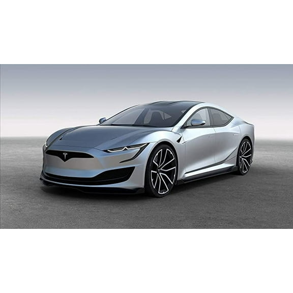Iconic Arts Supercar- Tesla Model S II Laminated 18x24 Poster
