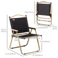 thumbnail image 3 of Outsunny Set of 2 Folding Camping Chair, Portable Armchairs, Black, 3 of 10