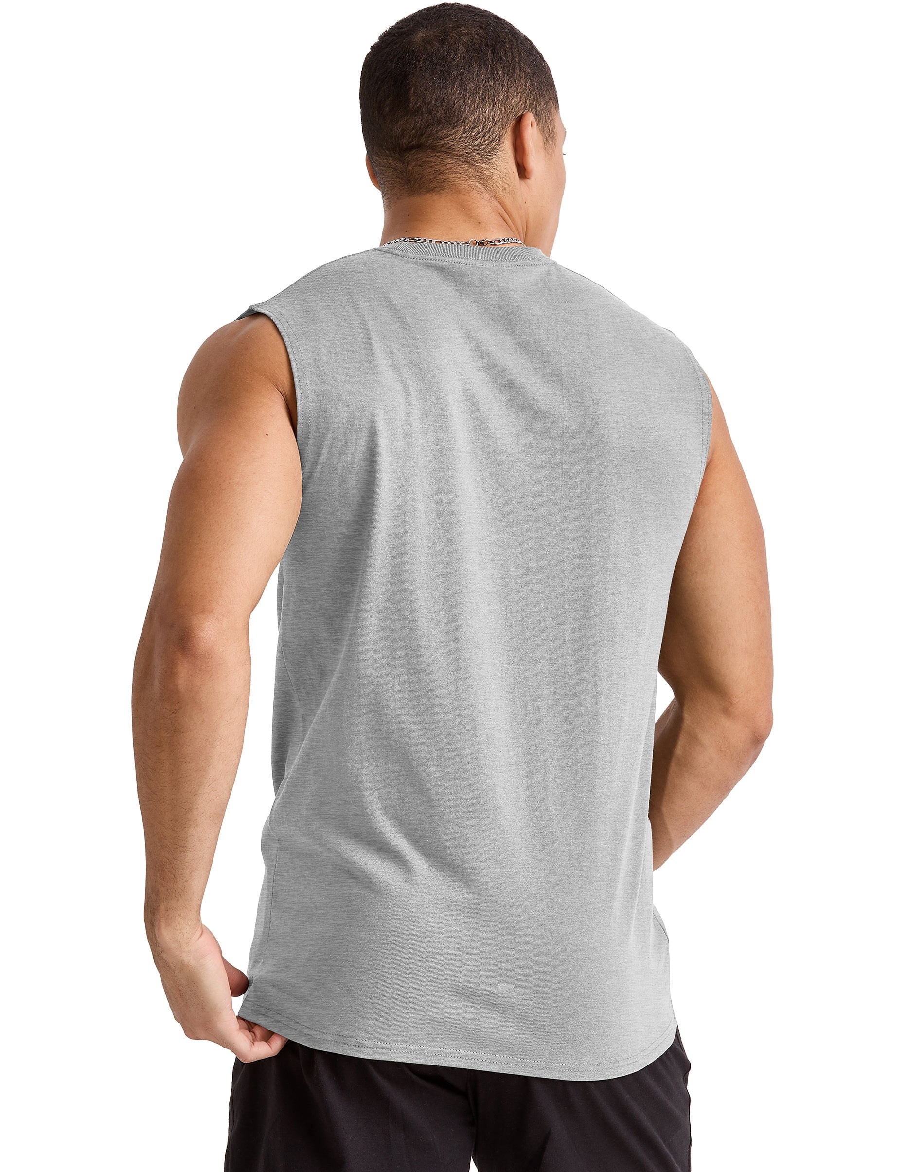 Hanes Essentials Men's Muscle Tank Sleeveless Tee Workout Gym Crewneck Midweight