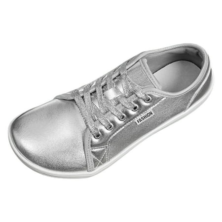 

Jungdeepe Couple Style Men s And Women s Shiny Strap Leather Casual Shoes Large Size Barefoot Shoes Wide Last Sports Casual Shoes