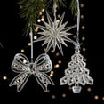 thumbnail image 2 of Adorno navideño transparente Árbol brillante/Bailarina/Lazo/Estrella Decoración navideña para colgar en el dormitorio, la sala de estar, la casa de campo y la decoración navideña del hogar, 2 of 7