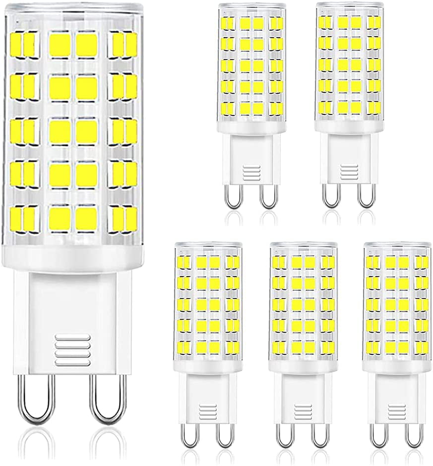 G9 LED Light Bulb Daylight Dimmable 6W,(60W Halogen Equivalent),6000K 120V No-Flicker G9 Bi Pin Base LED Bulbs for Chandeliers, Home Lighting Beam Angle,600LM 6 Packs - Walmart.com