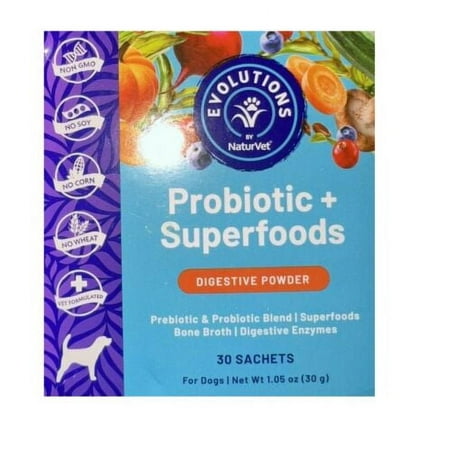 UPC: 0797801500081 | NaturVet Evolutions Probiotic + Superfoods Digestive Powder 30 Sachets Dogs
