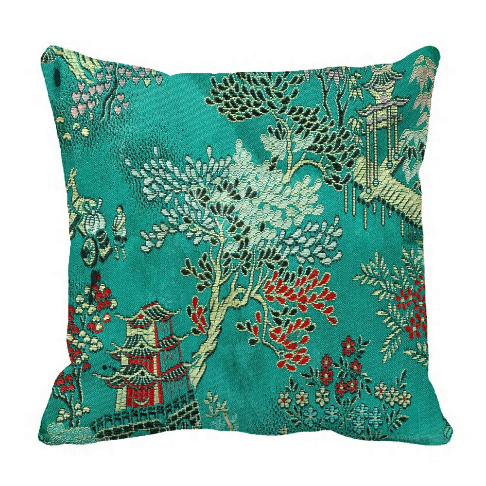 ABPHQTO Vintage Traditional Oriental Silk Embroidery Pillow Case Pillow ...