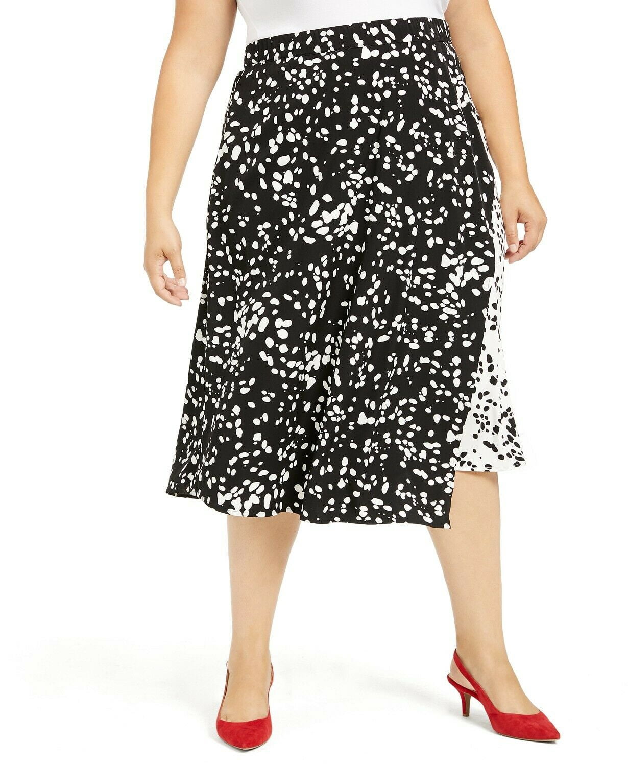 Alfani Women's Asymmetric Midi Skirt - Black Size 16, Printed Polyester Pleated Casual Skirt - View #5
