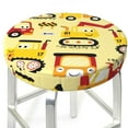 thumbnail image 3 of Qekee Funny Construction Vehicles Print Velvet Round Bar Stool Seat Cover, Soft Foam Cushioned Protector with Non-Slip Backing for Kitchen, Office & Restaurant Chairs-13 inch, 3 of 7