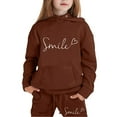 thumbnail image 2 of SNKSDGM Girls Easter Outfit Girl Easter Outfits for Girls Size 8 Children Kids Boys and Girls Long Sleeve Letter Printed Lightweight Hoodie Sweatshirts and Long Pants Set Outfit, 2 of 7