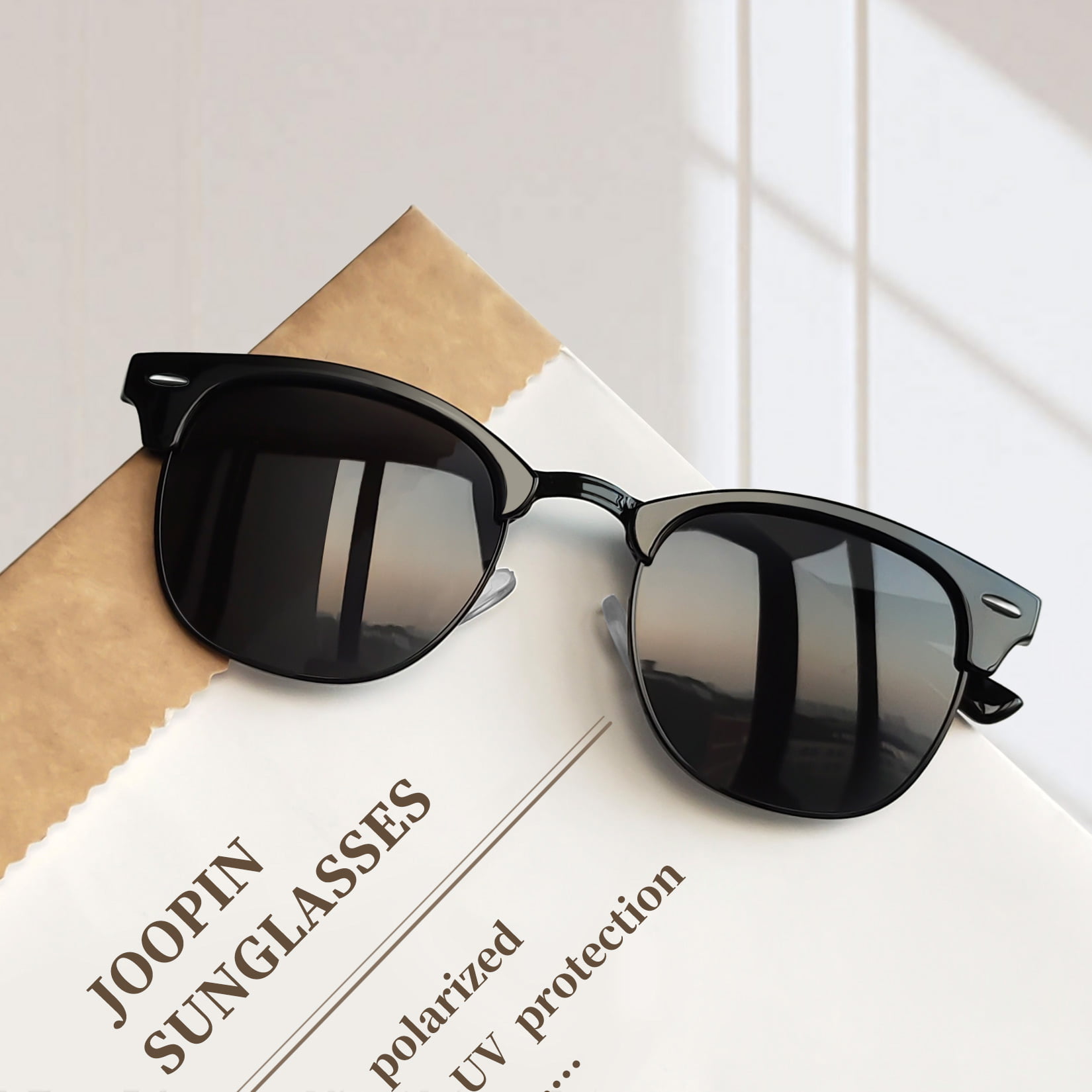 Polarized New Sunglasses Men's Womens Vintage Designer Metal Half Frame X