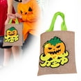 thumbnail image 2 of SUSHANG Reusable Linen Halloween Candy Bag with Pumpkin, Witch and Black Cat Print - Spacious Trick or Treat Bag with Handle for 𝗞𝗶𝗱𝘀, Festive Party Favor Gift Container for Holiday Fun, 2 of 9