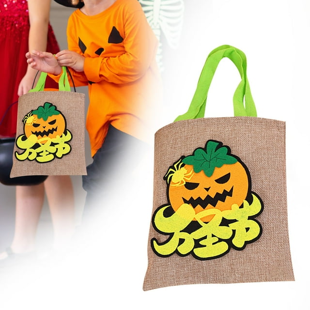 Sac de Bonbons Citrouille d'Halloween Réutilisable Festif avec Poignée pour Enfants et Sacs ( & Spacieux) Chaise pour Fête Événement Trône