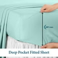 thumbnail image 6 of 400 Thread Count 4 Piece Quality Sheet Set Deep Pocket 24 Inch 100% Egyptian Cotton Color Aqua-Blue Print Size Twin, 6 of 7
