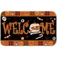 thumbnail image 1 of Felpudo de Halloween, felpudo de bienvenida de Halloween para exteriores, felpudo negro antideslizante con diseño de calabazas para entrada interior, decoración del hogar, 40 x 60 cm, 1 of 4