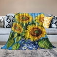 thumbnail image 5 of FCXZI Sunflowers Flannel Blanket All-Season Cozy Decorative Throw 40*50in, 5 of 7