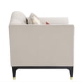 thumbnail image 4 of ACME Tayden Velvet Upholstered Tufted Chair with 3 Pillows in Beige/Black, 4 of 5