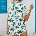 thumbnail image 4 of Lovskoo 2024 Womens Hawaiian Shirts Button Up Casual Floral Tropical Shirt Summer Beach Shirt Cool Short Sleeve Blouse Tops Green M, 4 of 6