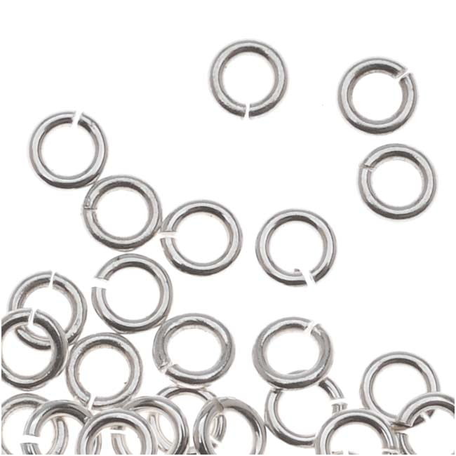 4mm 22 Gauge Platinum Plated 5 pcs 925 Sterling Silver Open Jump Rings 