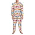 thumbnail image 3 of Susaid Colorful butterflies Print Pajamas Set Mens Pajamas Long Sleeve Loungewear Two-Piece Sleepwear Button-Down Pjs Set,2PJSLarge, 3 of 7