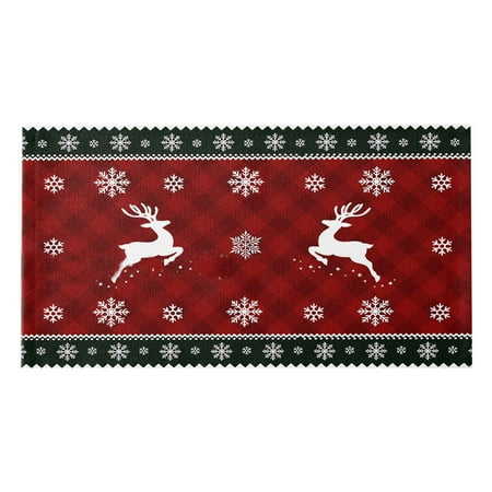 

Christmas Placemats For Dining Table Set Of 4 Christmas Snowflake Deer Tree Plaid Red And Black Check Table Mats Heat Non Slip Place Mats 19 X 13 Inch