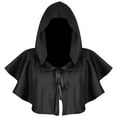 thumbnail image 1 of Capa de Poliéster Halloween Yinane Capa con capucha unisex Medieval negro, 1 of 7