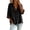 Black(Womens Shirts), variant on GUACER Women's 3/4 Sleeve Button Down Shirts Casual Linen Relaxed Fit Collared Summer Blouses Tops for Ladies