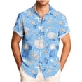 thumbnail image 2 of Gamivast Mens Hawaiian Shirts Short Sleeve Seashell Print Beach Shirts Button Down Lapel Tropical Shirts for Men Lightweight Soft Holiday Party, 2 of 6