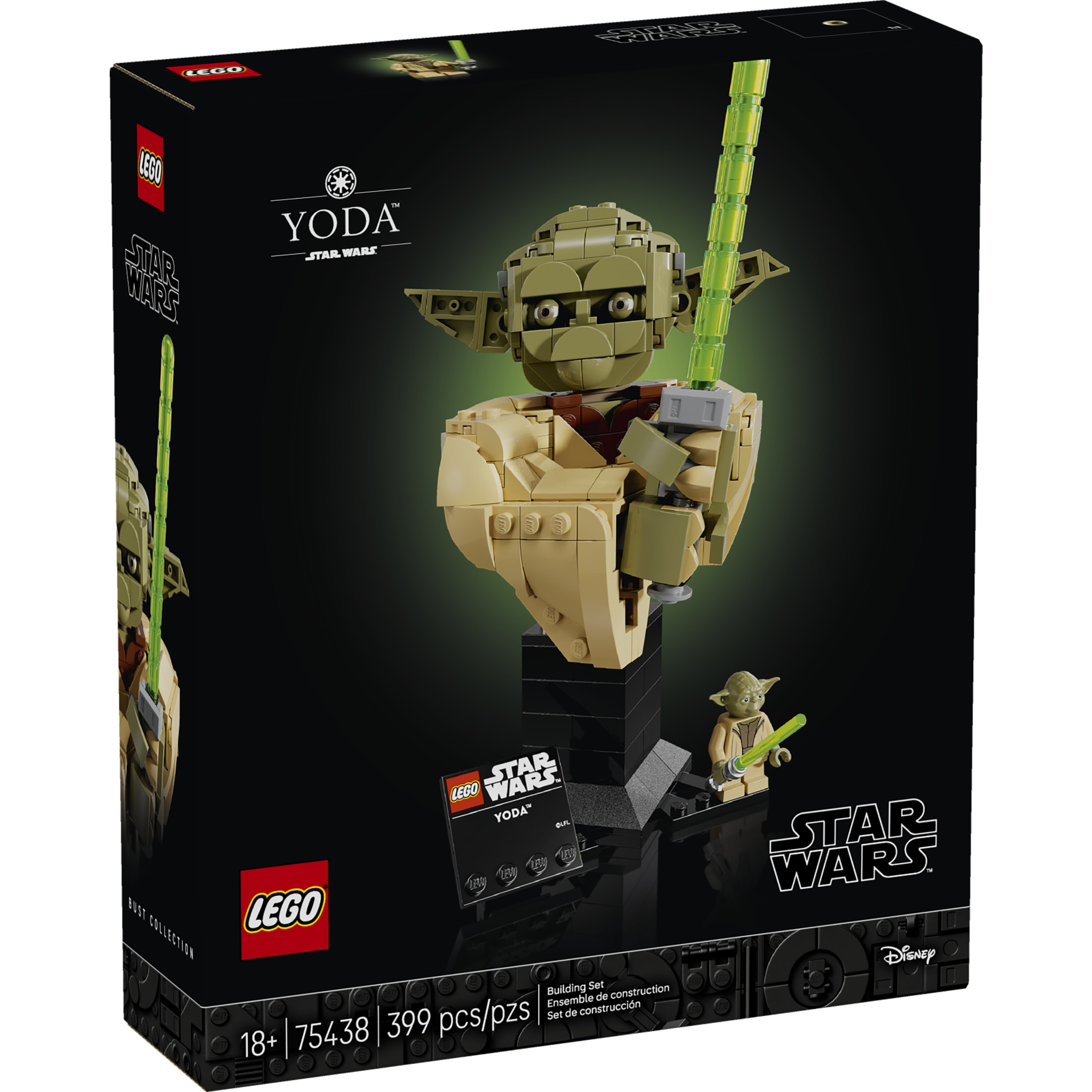 LEGO Star Wars: El Ataque de los Clones Busto de Yoda con Sable de Luz - Set de Construcción Coleccionable para Adultos, Mayores de 18 Años - Regalo de Star Wars para Hombres y Mujeres - Decoración para Dormitorio o Estante - 75438 2