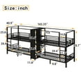 thumbnail image 4 of Twin size Quadruple Metal Bunk Bed,Quadruple Metal Bunk Bed with Built-in Storage Shelves & Wardrobe,Sturdy Metal Frame with Noise-reduced Design,Black, 4 of 9