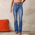 thumbnail image 5 of 2026 New Retro Stretch Denim Jeans for Women, Washed and Slightly Flared Pants, 5 of 5