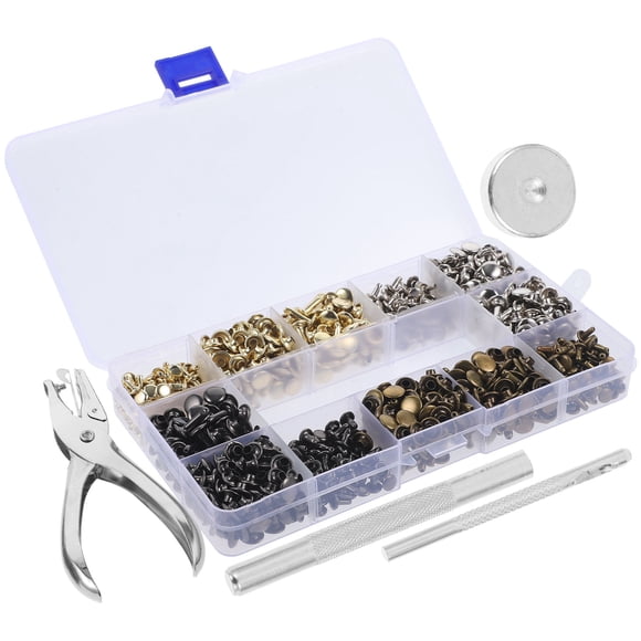 SHOWERORO 480Jgo Kit De Remaches Metálicos Para Manualidades Con Estilo Punk Y Uso En Accesorios De Cuero