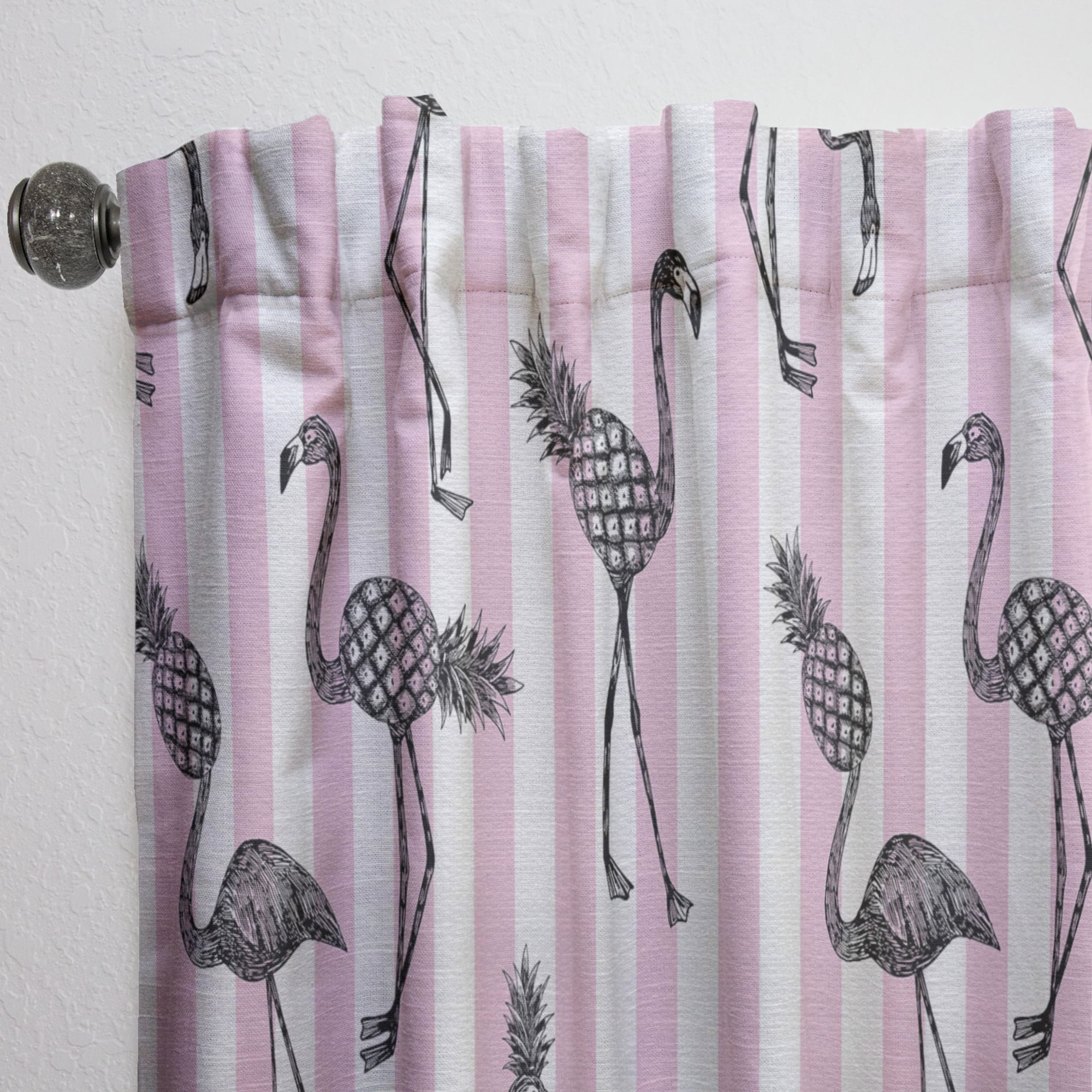 Designart 'Flamingo on Pink Retro' Mid-Century Modern Curtain Panel